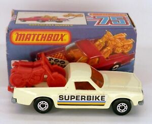 Matchbox Holden UTE Pick-up Truck w/Dirt Bike Motorcycle #60 Superfast w/Box