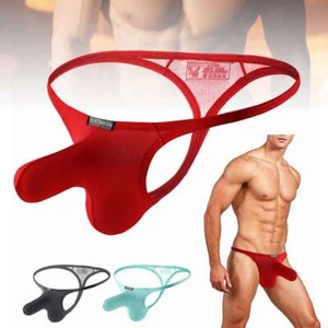 Men's Sexy G-strings Sheath Cover Up Pouch Underwear Panties Low Waist Briefs - Picture 1 of 14