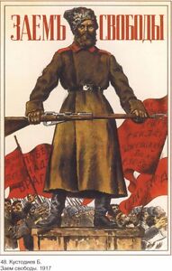 Russia Soviet Revolution POSTER Soldier with Mosin Nagant Propaganda Full Color 