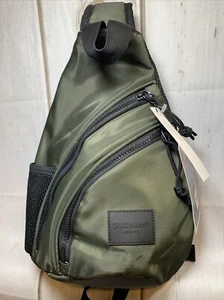 Duchamp London Sling Bag grün Rucksack robust Reise gummiert Unisex - Bild 1 von 8