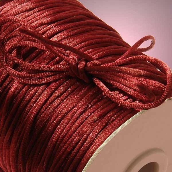 Cuerda kumihimo de nailon con cuentas de macramé Shamballa de 2 mm satinada de cola de rata Foto 1 de 1
