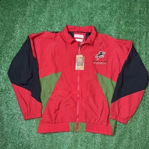 Mitchell & Ness Dallas Burn Windbreaker Jacket Mens Medium Victory Red Full Zip - Picture 1 of 9