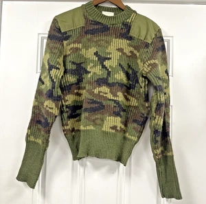 Vintage Brigade Quartermasters 100% Wool Camo Sweater Size 40 Made In England - Picture 1 of 16