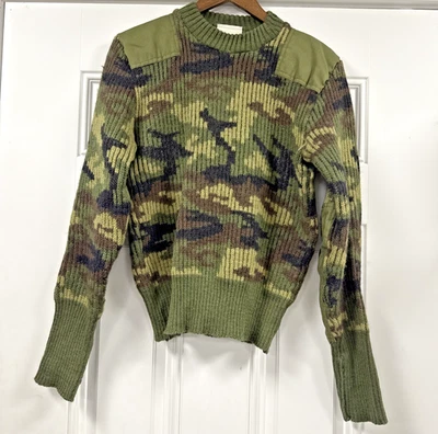 Vintage Brigade Quartermasters 100% Wool Camo Sweater Size 40 Made In England - Image 1 of 4