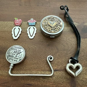 Brighton Accessories Lot Purse Charm Purse Hook Bookmarks Pill Holder Box - Picture 1 of 13