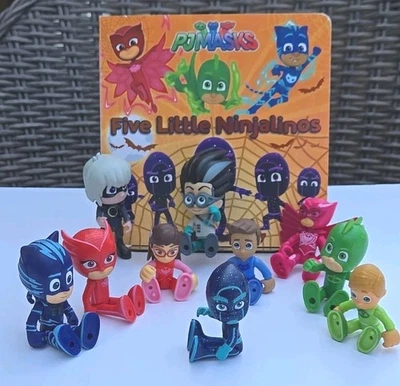 PJ Masks Figures Lot Ninjalinos Book Romeo Luna Girl Nightime Ninjas Heroes 1A - Bild 1 von 4