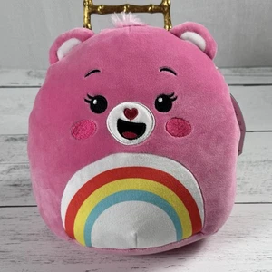 Squishmallows Care Bears Cheer Bear 8 Inch Rainbow Tummy Soft Plush New - Picture 1 of 8