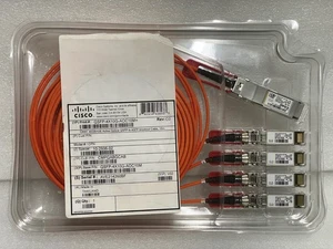 Cisco QSFP-4X10G-AOC10M 10-2936-02 40GBASE Aktywny optyczny kabel 10m Nowy - Zdjęcie 1 z 5