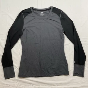 Arcticmax Womens Long Sleeve Athletic Top Gray Black Stretch Base Layer Large - Picture 1 of 5