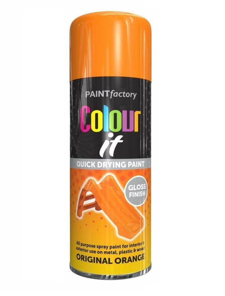 Original Orange Aerosol Spray Paint All-Purpose Gloss Wood Metal Spray 400ml - Image 1 of 2