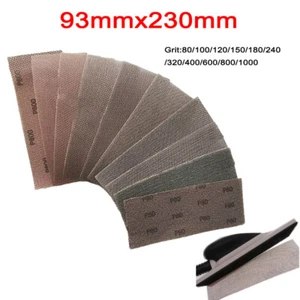 93mmx230mm Mesh Abrasive Sanding Sheet Strips Hand Sand Paper Pads Grit 80-1000 - Picture 1 of 7
