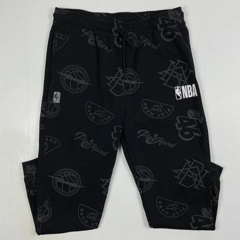 Brooklyn Nets Sweatpants NBA Mens Extra Large Athletic Pants Joggers Lined Black Cover