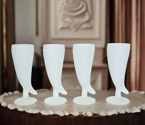 4 Diadem PULVERHORN FROSTED Klar Hornform Pils Biergläser NEU - Bild 1 von 9