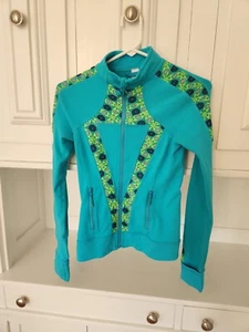 Ivivva by Lululemon Perfect Your Practice Jacket Turquoise Full Zip Girls 12 - Picture 1 of 21