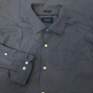 Fairlane Slim Fit Gr. M Herren Blau Knopfleiste Hemd Freizeit Bügelfrei Stretch - Bild 1 von 4