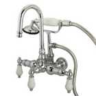 Kingston Brass Chrome Vintage Wall Mounted Clawfoot TubFiller Hand Shower CC12T1