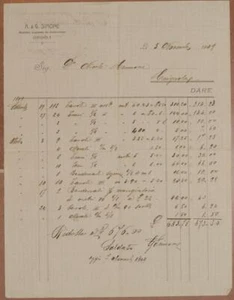 Invoice A&g Simone Timber Construction Cerignola Puglia Wood 1909 - Picture 1 of 1