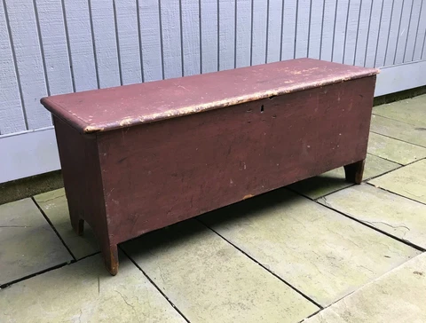 Painted 18thC Six Board Blanket Chest Cover