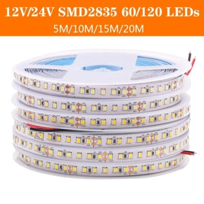 SMD 2835 LED Strip light 12V 24V 48V 120leds/m High Brightness 5/10/15/20/30/60M - Image 1 of 4