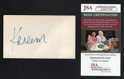 Kareem Abdul-Jabbar Autographed 3x5 Index Card Rare First Name JSA Authenticated - Image 1 of 3