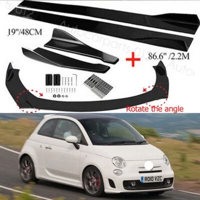 For Fiat 500 500L Front Bumper Lip Splitter 86.6"Side Skirt Rear Rear Bumper Lip - Imagem 1 de 4