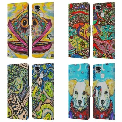 MAD DOG ART GALLERY ASSORTED DESIGNS LEATHER BOOK CASE FOR ASUS ZENFONE PHONES - Image 1 of 4