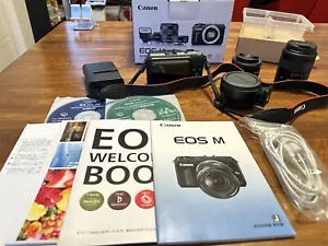Canon EOS M Body, Lens Adapter, 2 x Lens, 2 X Batteries, 64G SD CARD, Charger - Picture 1 of 15
