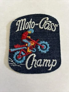 Toppa Moto Vintage Sporco Moto Cross Champ Rider Nuova Ferro su Ricamato - Foto 1 di 1