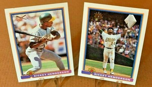 1991 BOWMAN ⚾ RICKEY HENDERSON #371 & #692 Oakland A's 🏆HOF'09  -  NM💎MT