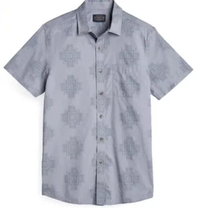 Pendleton Men's Gray Short Sleeve Chief Joseph Shoreline Button Up Shirt SZ L - Picture 1 of 8