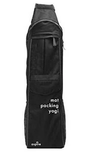 BOLSO DE ESTERA DE YOGA Bandolera PORTADOR Mochila ESTERA EMBALAJE YOGI Negro - Imagen 1 de 5