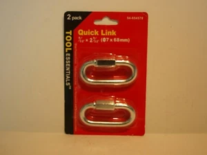 LOT OF ~ 2 ~ 7 x mm, 9/32" X 2 9/32" ZINC PLATED HOOK QUICK LINKS - Picture 1 of 2