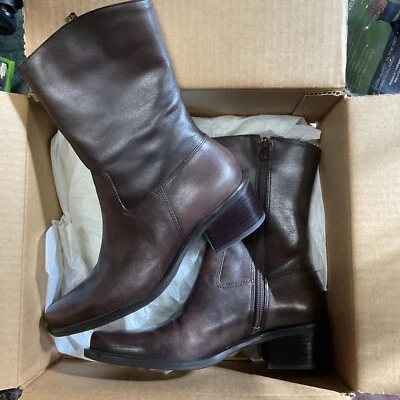 Botines Coldwater Creek de cuero marrón Western Americania para mujer talla 6 Foto 1 de 4