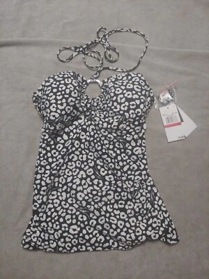 MICHAEL Michael Kors Printed Logo-Ring Bandini Swim Top Black/White XS - Image 1 of 4