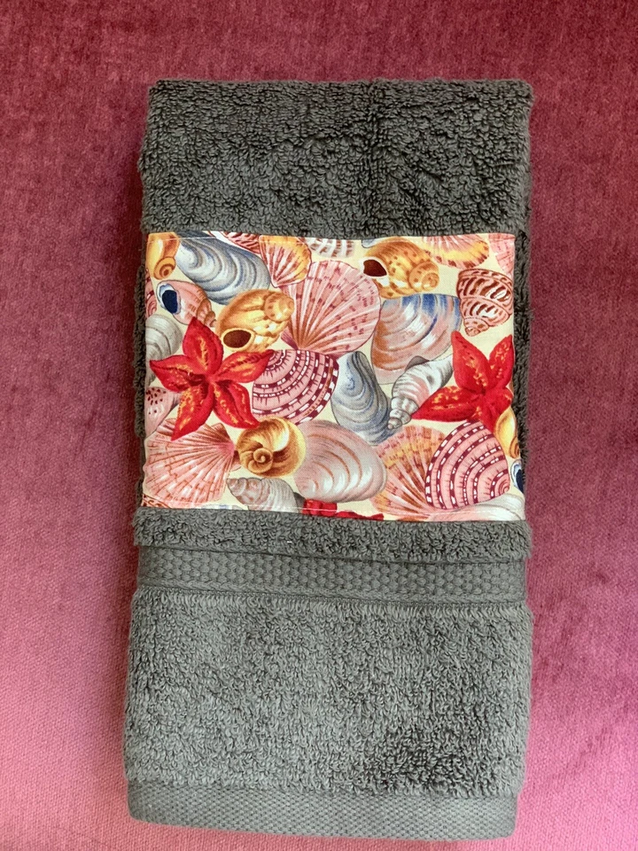 Морской океан плюшевый серый вручную полотенце кухни или ванной декор - раковины  - Изображение 1 из 1