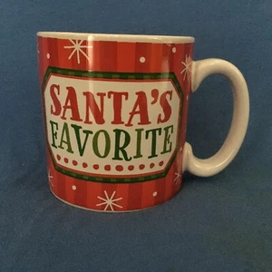 "SANTA'S FAVORITE" Christmas Mug - Brand New -Ceramic Hot Cocoa, Tea, Coffee Cup - Picture 1 of 4