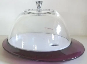 PORTATORTA/vivande glamour lilla D30 piatto, con cupola D 23cm ,16,5h.Bugatti - Foto 1 di 5