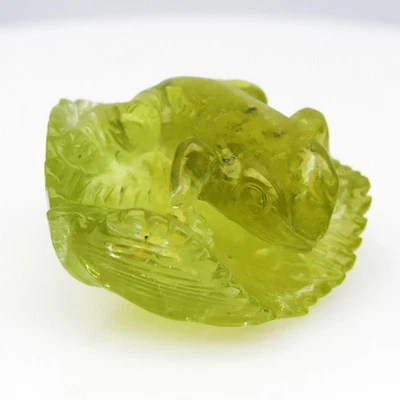 💎 Rana de 31,30 quilates tallada en una hoja granate grosular verde natural - gema de África Foto 1 de 4