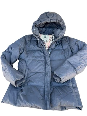 Женское пуховое пальто Burberry Stella Nova в клетку с подкладкой средний размер черное  - Изображение 1 из 4