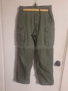 Boy Scouts Pants  Green Cargo Convertible Uniform Cotton Blend 30 X 30 - Picture 1 of 3