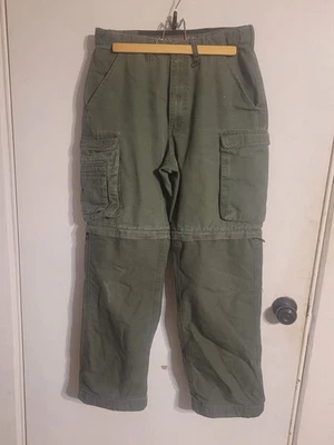 Boy Scouts Pants  Green Cargo Convertible Uniform Cotton Blend 30 X 30 - Image 1 of 3