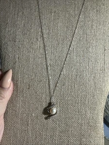 Diamond Pearl Necklace Pendant 925 sterling silver chain 18” Long - Picture 1 of 11