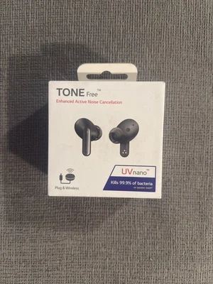 LG Tone Free FP9 Wireless Bluetooth Earbuds UV Nano, Black - image 1 of 4