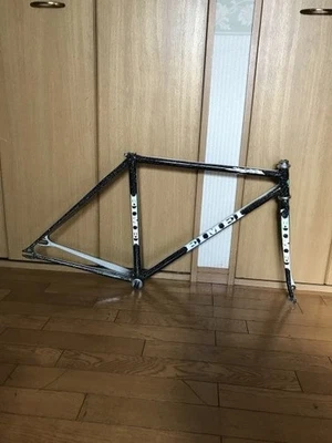 EIMEI NJS Keirin Track Bike Frame Black Rainbow White Size 475 From Japan - Image 1 of 4