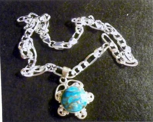 925 silver copper turquoise necklace - Picture 1 of 4