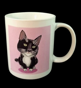 Tazza da tè caffè in ceramica per gatti smoking bianco e nero - Foto 1 di 12