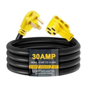 Cable adaptador cargador EV de 10 pies compatible con NEMA 10-30P a 14-50R 30 Amp 3 P... - Imagen 1 de 6