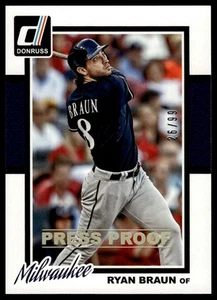 2014 Donruss #311 Ryan Braun Press Proofs Gold #/99 - Picture 1 of 2