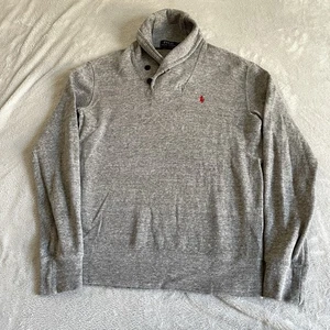 Polo Ralph Lauren Jersey Para Hombres Pequeño Gris Algodón Chal Cuello Pullover De Colección - Imagen 1 de 12
