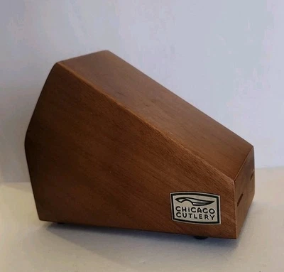 Cuchillo de madera Chicago Cubiertos bloque 4 ranuras madera maciza Foto 1 de 4